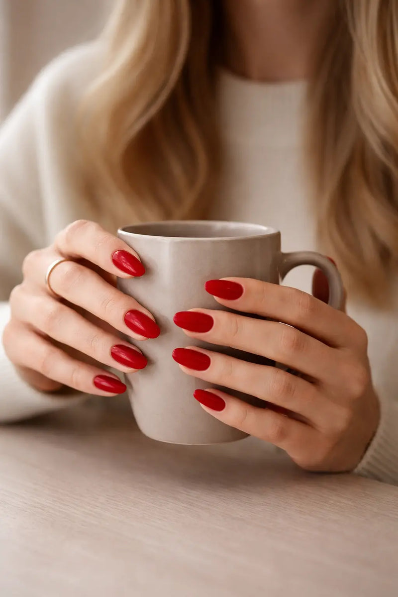Illustration collection Press-on Nails Les Rouges — teintes intenses du classique au bordeaux, LYLY Nails