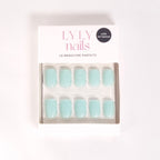 Kit Press-on Nails Vert Menthe carré court — packaging élégant LYLY Nails