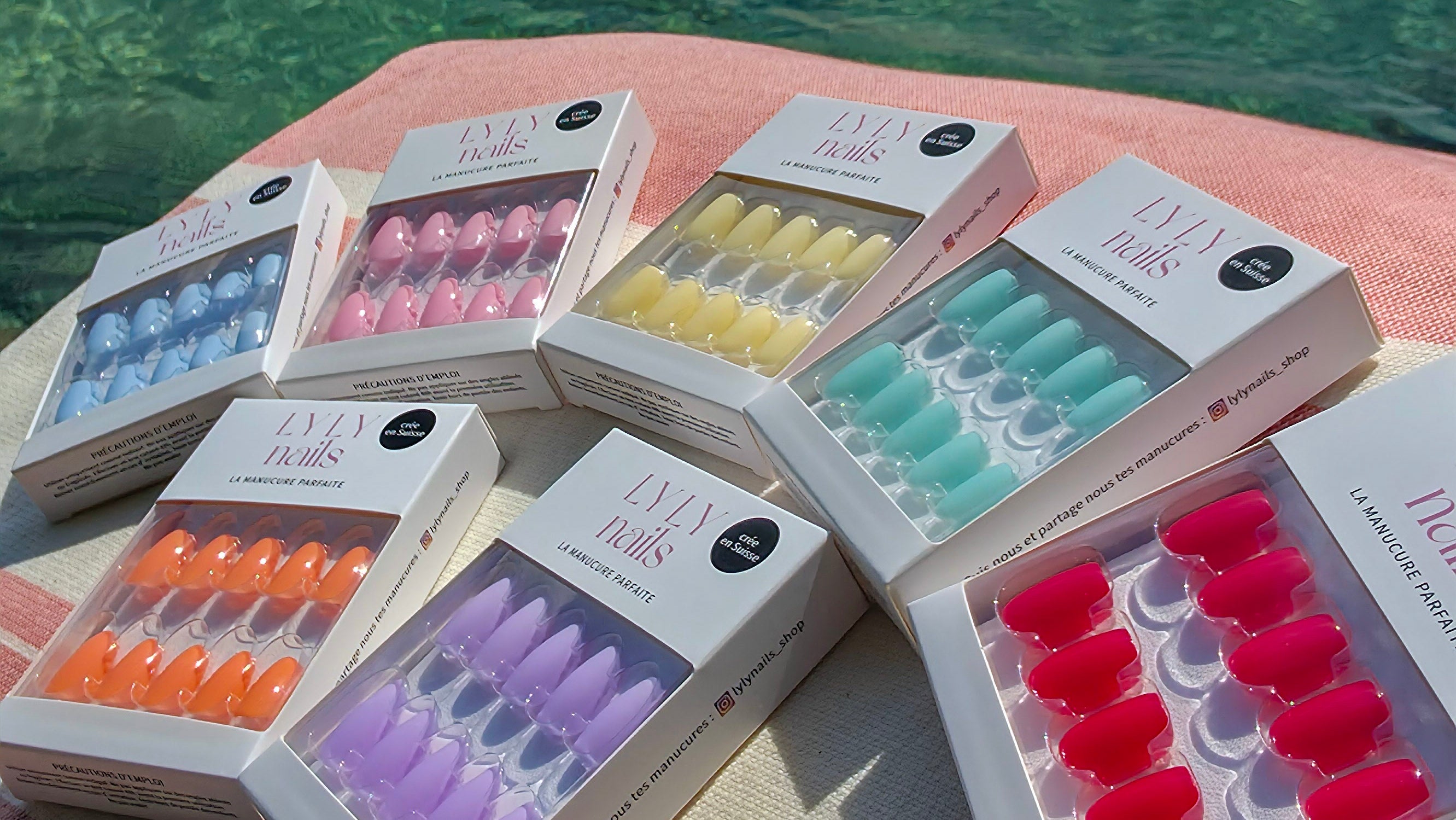 Collection Summer Glow press-on nails teintes estivales lumineuses été, LYLY Nails