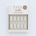 Boîte faux ongles Press-on Nails Blanc Pur forme carrée courte, kit manucure LYLY Nails