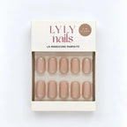 Packaging faux ongles Press-on Nails Champagne Magnétique forme carrée courte, kit manucure LYLY Nails