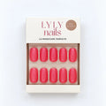 Conditionnement faux ongles Press-on Nails Corail Magnétique forme carrée courte, kit manucure LYLY Nails