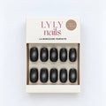Packaging faux ongles Press-on Nails Noir Magnétique forme carrée courte, kit manucure LYLY Nails