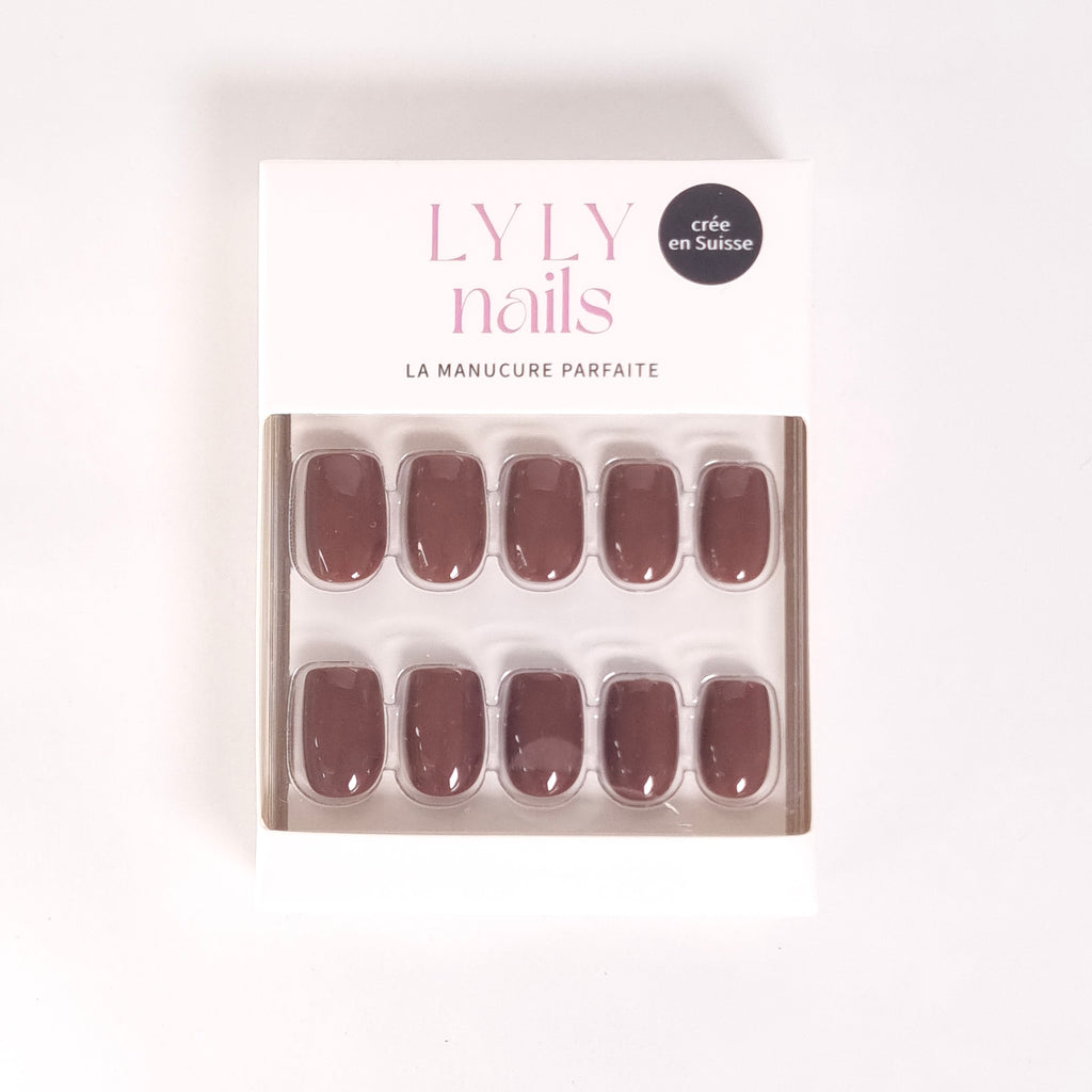 Packaging Press-on Nails Taupe Chic carré court — kit LYLY Nails